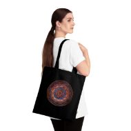 Bild von Sacred Mandala Organic Cotton Tote Bag | Eco-Chic & Conscious Carryall