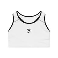 Yoga Om Flow Sports Bra - Spiritual Comfort & Support - Black stitching - front