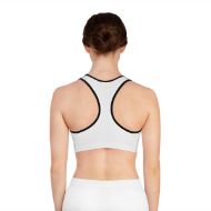 Yoga Om Flow Sports Bra - Spiritual Comfort & Support - Black stitching - on person back