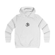 Soulful Om Embrace Hoodie | Zen Yoga & Meditation Sweatshirt - Arctic White - front
