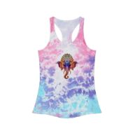Divine Ganesh Tie-Dye Racerback Tank Top - Cotton Candy - front