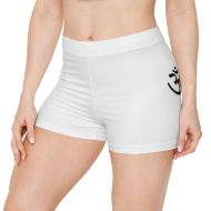 Divine Om Symbol Yoga Shorts for Women - Mindful Movement & Comfort - XS - Brushed Faux Suede - person front