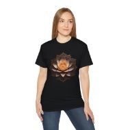 Sacred Lotus Bloom Unisex Ultra Cotton Zen Tee - Black - person 1 front