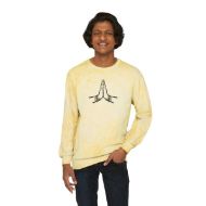Namaste Golden Glow Zen Tie-Dye Crewneck Sweatshirt - Citrine - person 1 front