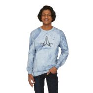 Namaste Golden Glow Zen Tie-Dye Crewneck Sweatshirt - Ocean - person 1 front