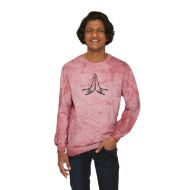 Namaste Golden Glow Zen Tie-Dye Crewneck Sweatshirt - Clay - person 1 front