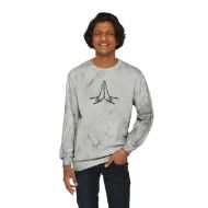 Namaste Golden Glow Zen Tie-Dye Crewneck Sweatshirt - Smoke - person 1 front