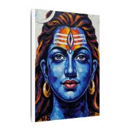 Mahadev's Gaze: Serene Shiva Canvas Wall Art - 9" x 12" (Vertical) - 0.75'' - side