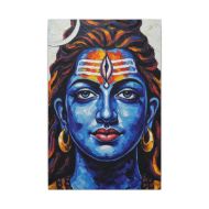 Mahadev's Gaze: Serene Shiva Canvas Wall Art - 12″ x 18″ (Vertical) - 0.75'' - front