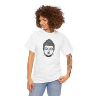 Buddha  Enlightened Spirit Cotton Tee | Zen Meditation & Yoga Shirt - White - person 1