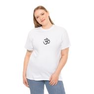 Sacred Om Symbol Yoga & Meditation Tee - White - person 2