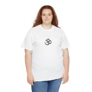 Sacred Om Symbol Yoga & Meditation Tee - White - person 5