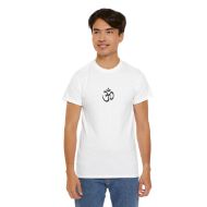 Sacred Om Symbol Yoga & Meditation Tee - White - person 8 front