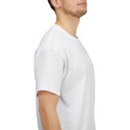 Sacred Om Symbol Yoga & Meditation Tee - White - person 9 sleeve right closeup