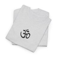Sacred Om Symbol Yoga & Meditation Tee - Ash - folded