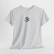 Sacred Om Symbol Yoga & Meditation Tee - Ash - hanging 1