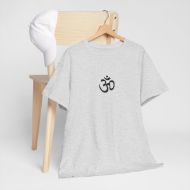 Sacred Om Symbol Yoga & Meditation Tee - Ash - hanging 3