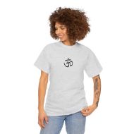 Sacred Om Symbol Yoga & Meditation Tee - Ash - person 1