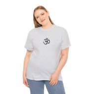Sacred Om Symbol Yoga & Meditation Tee - Ash - person 2