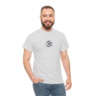 Sacred Om Symbol Yoga & Meditation Tee - Ash - person 3