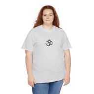 Sacred Om Symbol Yoga & Meditation Tee - Ash - person 5