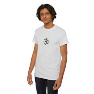 Sacred Om Symbol Yoga & Meditation Tee - Ash - person 7 front