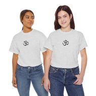Sacred Om Symbol Yoga & Meditation Tee - Ash - duo 2