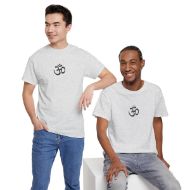 Sacred Om Symbol Yoga & Meditation Tee - Ash - duo 3