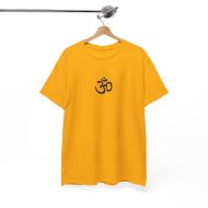 Sacred Om Symbol Yoga & Meditation Tee - Gold - hanging 2