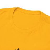 Sacred Om Symbol Yoga & Meditation Tee - Gold - front collar closeup