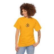 Sacred Om Symbol Yoga & Meditation Tee - Gold - person 1
