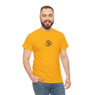 Sacred Om Symbol Yoga & Meditation Tee - Gold - person 3