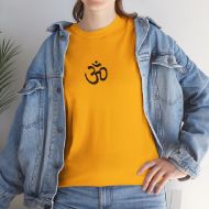 Sacred Om Symbol Yoga & Meditation Tee - Gold - lifestyle