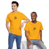 Sacred Om Symbol Yoga & Meditation Tee - Gold - duo 3