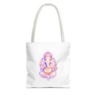 Ganesha Pastel Art Tote Bag | Spiritual Wisdom & Zen Carry-All - White - front