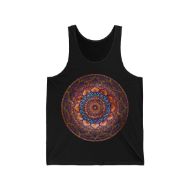 Vibrant Mandala Spiritflow Unisex Tank | Mindful Yoga & Everyday Comfort - Black - front