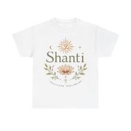 Shanti Lotus Tee - Om Spiritual T-Shirt - White - front
