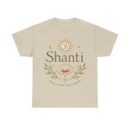 Shanti Lotus Tee - Om Spiritual T-Shirt - Sand - front