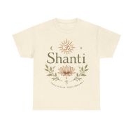 Shanti Lotus Tee - Om Spiritual T-Shirt - Natural - front