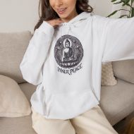 Inner Peace Buddha Hoodie - White - lifestyle 2