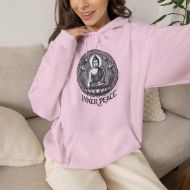 Inner Peace Buddha Hoodie - Light Pink - lifestyle 2