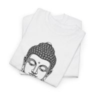 Buddha  Enlightened Spirit Cotton Tee | Zen Meditation & Yoga Shirt - White - folded