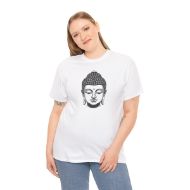 Buddha  Enlightened Spirit Cotton Tee | Zen Meditation & Yoga Shirt - White - person 2