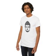 Buddha  Enlightened Spirit Cotton Tee | Zen Meditation & Yoga Shirt - White - person 7 front