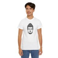 Buddha  Enlightened Spirit Cotton Tee | Zen Meditation & Yoga Shirt - White - person 8 front
