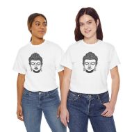 Buddha  Enlightened Spirit Cotton Tee | Zen Meditation & Yoga Shirt - White - duo 2