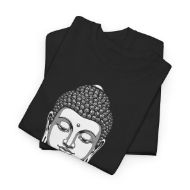 Buddha  Enlightened Spirit Cotton Tee | Zen Meditation & Yoga Shirt - Black - folded