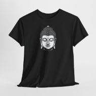 Buddha  Enlightened Spirit Cotton Tee | Zen Meditation & Yoga Shirt - Black - hanging 1