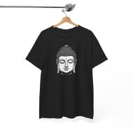 Buddha  Enlightened Spirit Cotton Tee | Zen Meditation & Yoga Shirt - Black - hanging 2