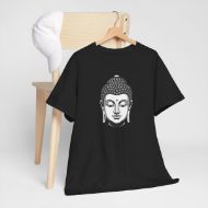 Buddha  Enlightened Spirit Cotton Tee | Zen Meditation & Yoga Shirt - Black - hanging 3